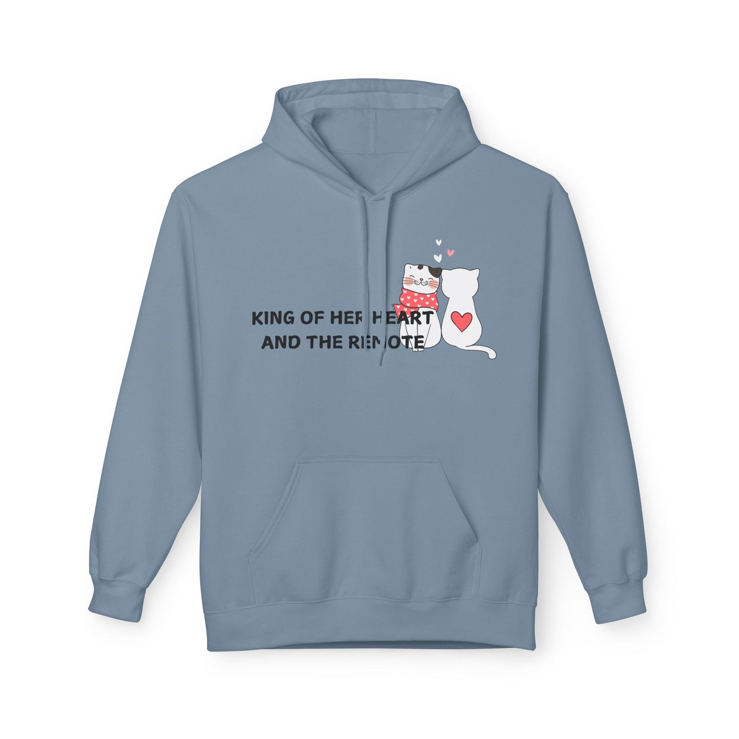 King Of Her Heart And The Remote Mens Valentines Hoodie