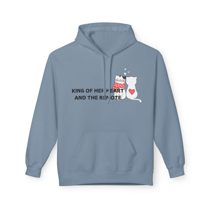King Of Her Heart And The Remote Mens Valentines Hoodie