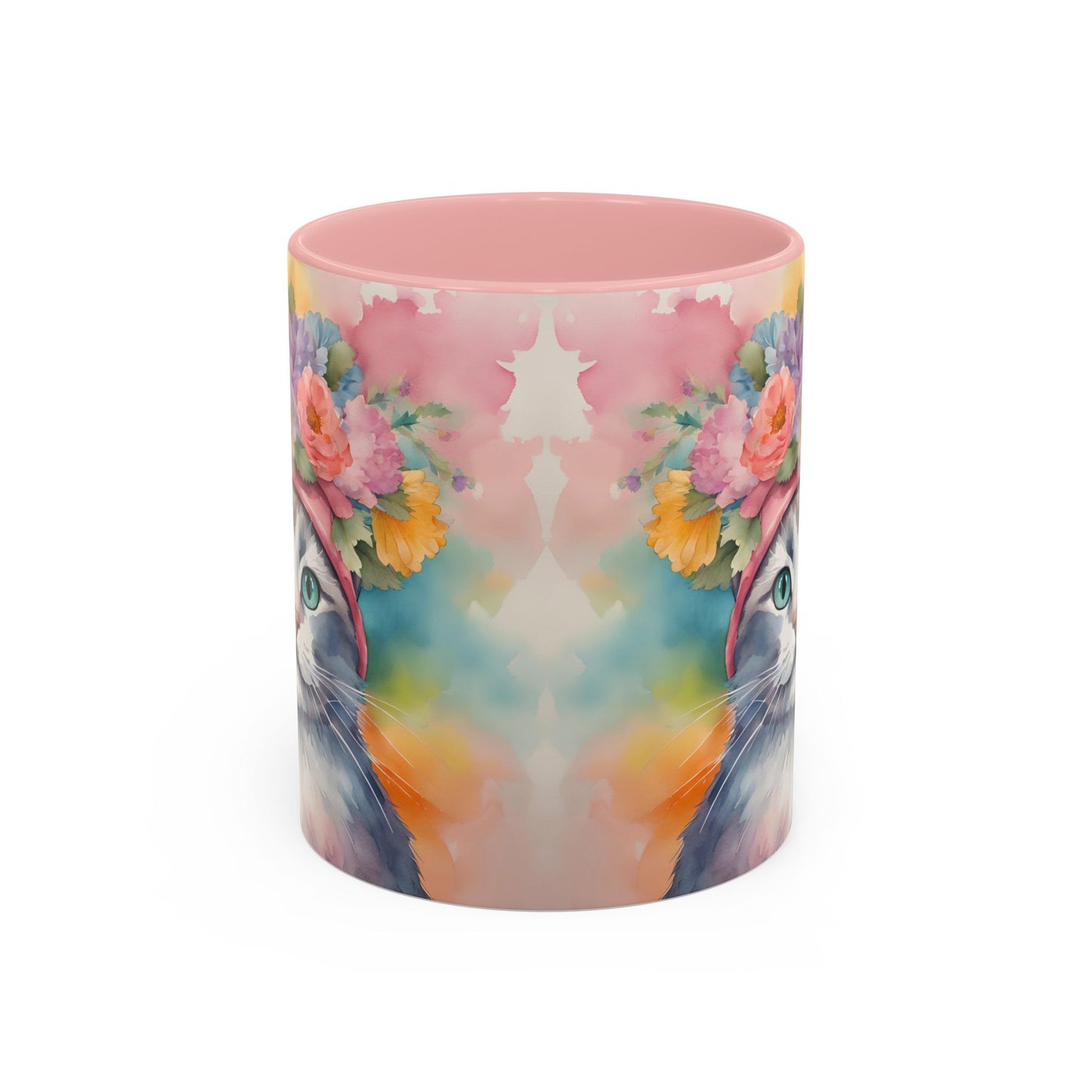 Floral Rag Doll Cat 02 Accent Coffee Mug - 11oz Perfect for Cat Lovers & Gifts