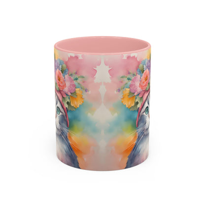 Floral Rag Doll Cat 02 Accent Coffee Mug - 11oz Perfect for Cat Lovers & Gifts