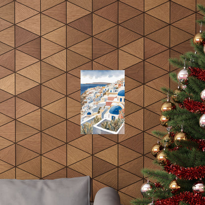 Abstract Greek rooftops 1 Matte Vertical Poster