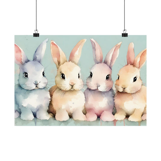 Nursery Bunnies 5 Matte Horizontal Posters