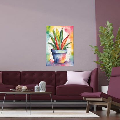 Multicolored Pot Plant 11 Indoor and Outdoor Silk Poster