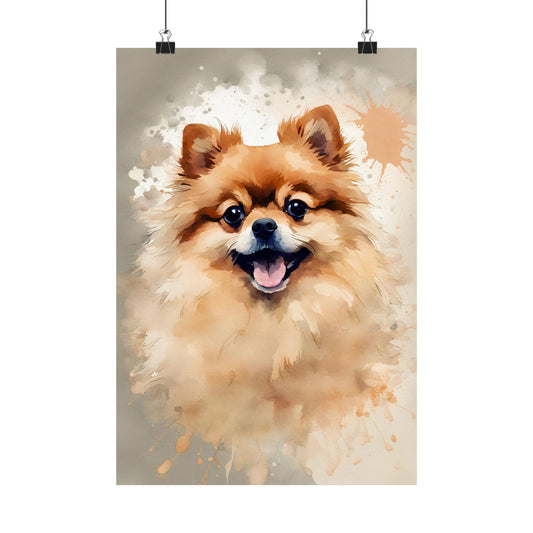 Dogs Pomeranian 04 Matte Vertical Poster