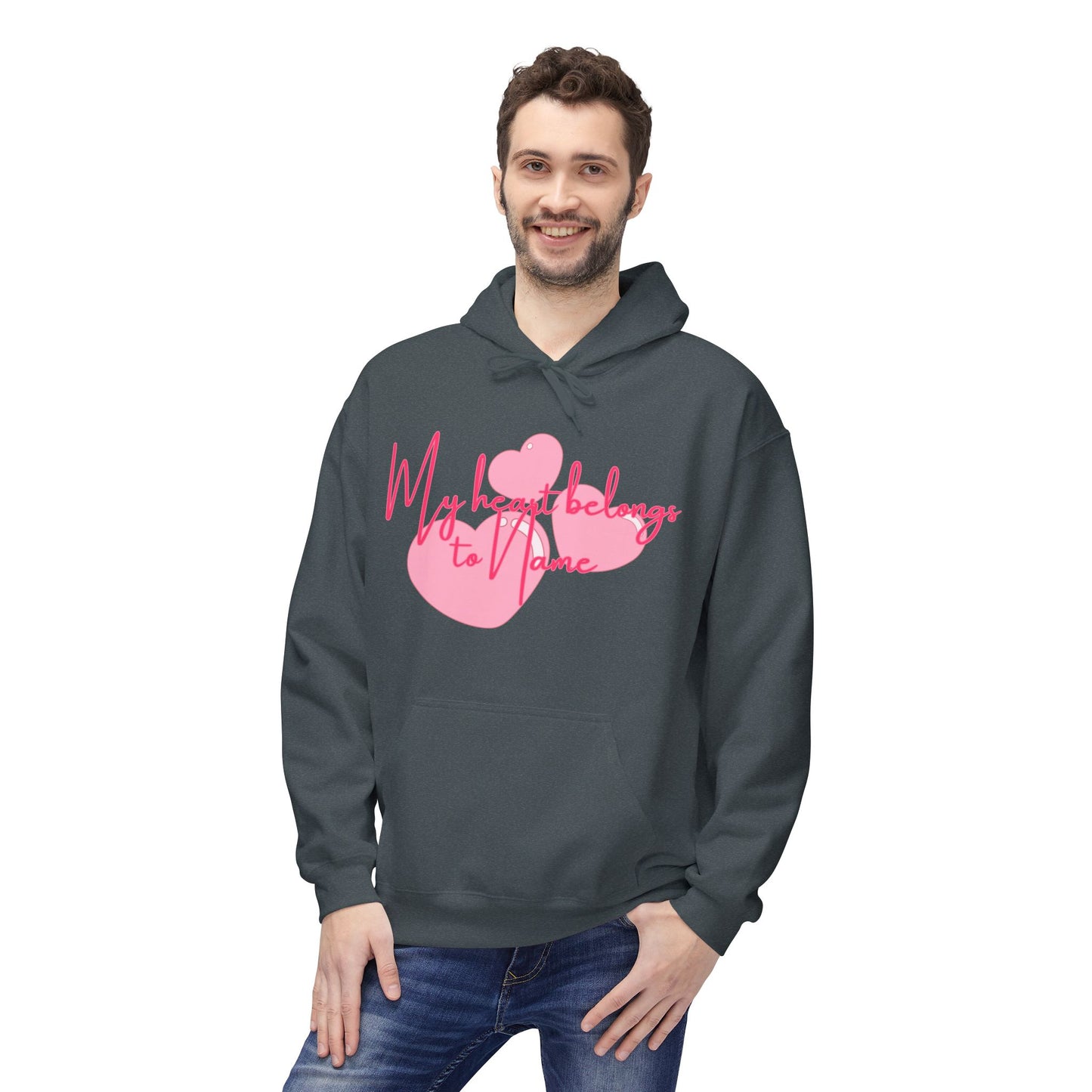 (Personalizable) My Heart Belongs To NAME Unisex Valentines Hoodie