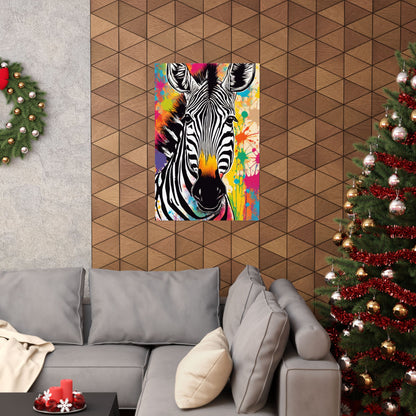 Multicolored Zebra 4 Matte Vertical Poster