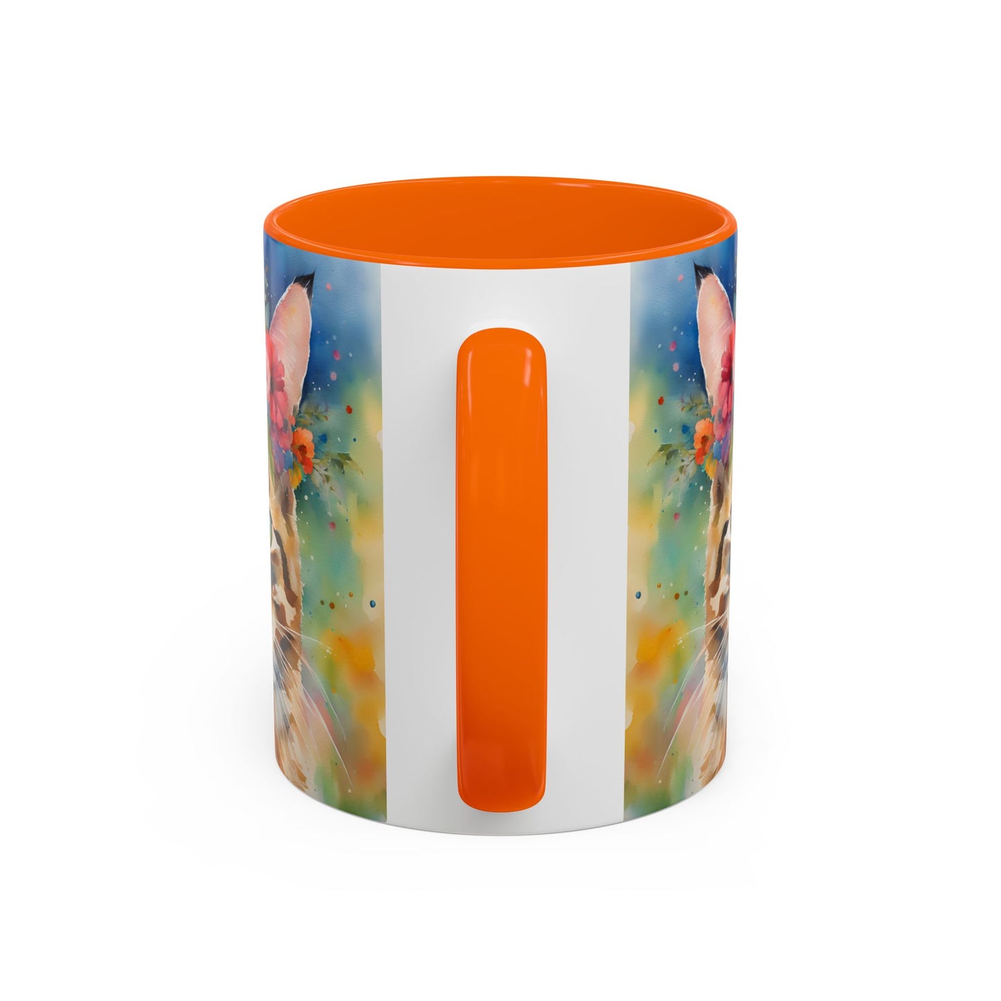 Floral Tabby Cat 04 Accent Coffee Mug - 11oz Perfect for Cat Lovers & Gifts