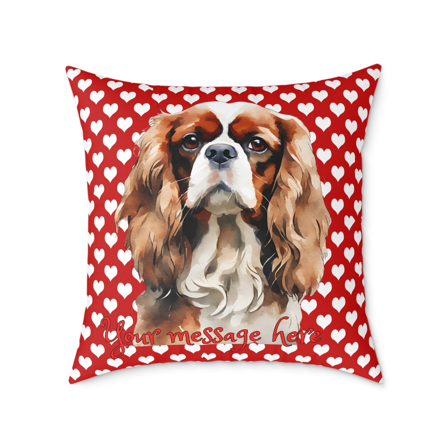 Personalized Valentine Cavalier King Charles Spaniel Poly Cushion/Pillow 5 sizes