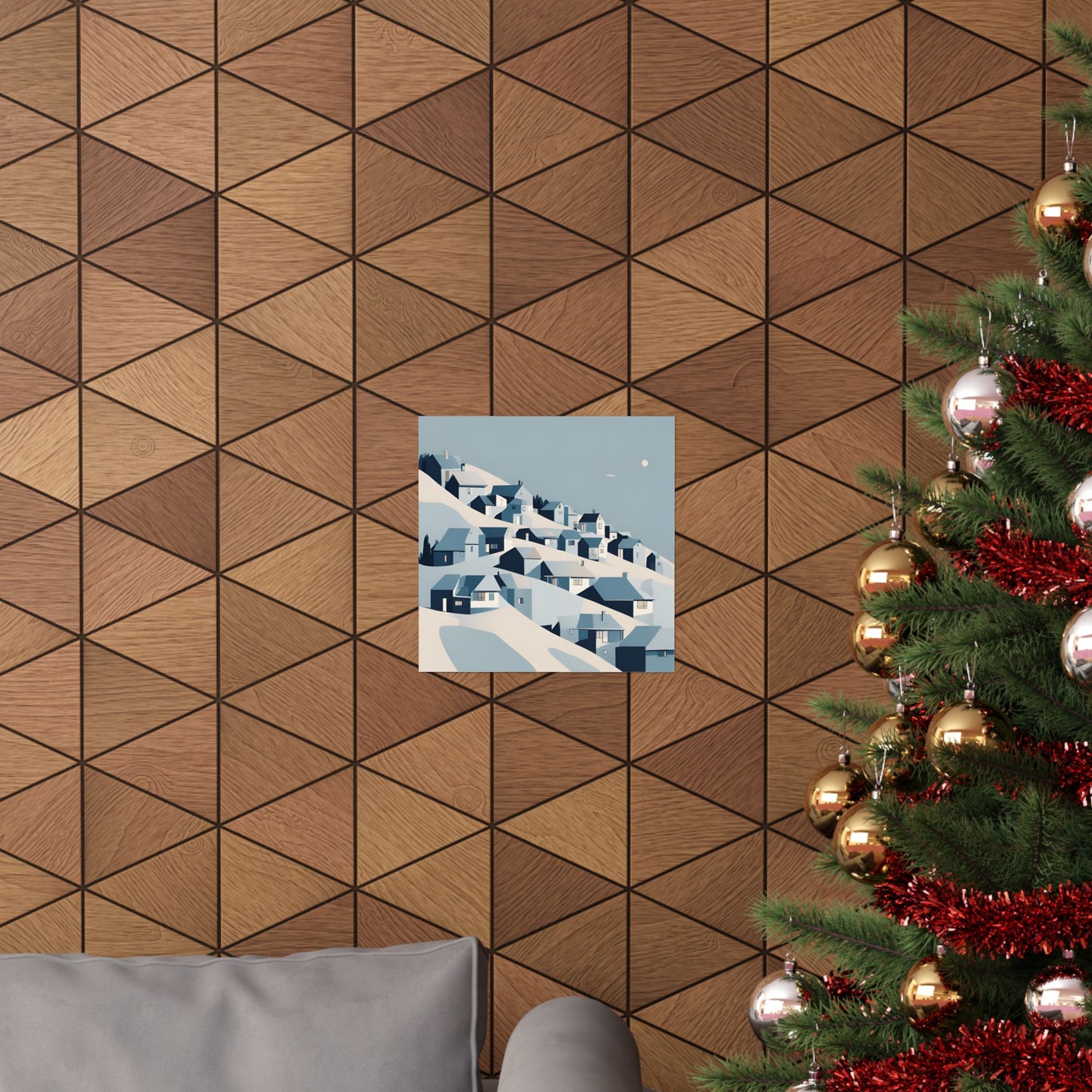 On The Hillside Blue 5 Matte Square Posters