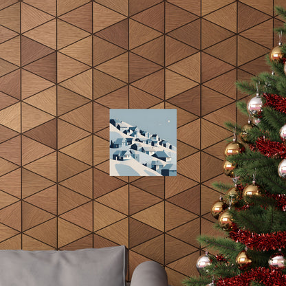 On The Hillside Blue 5 Matte Square Posters