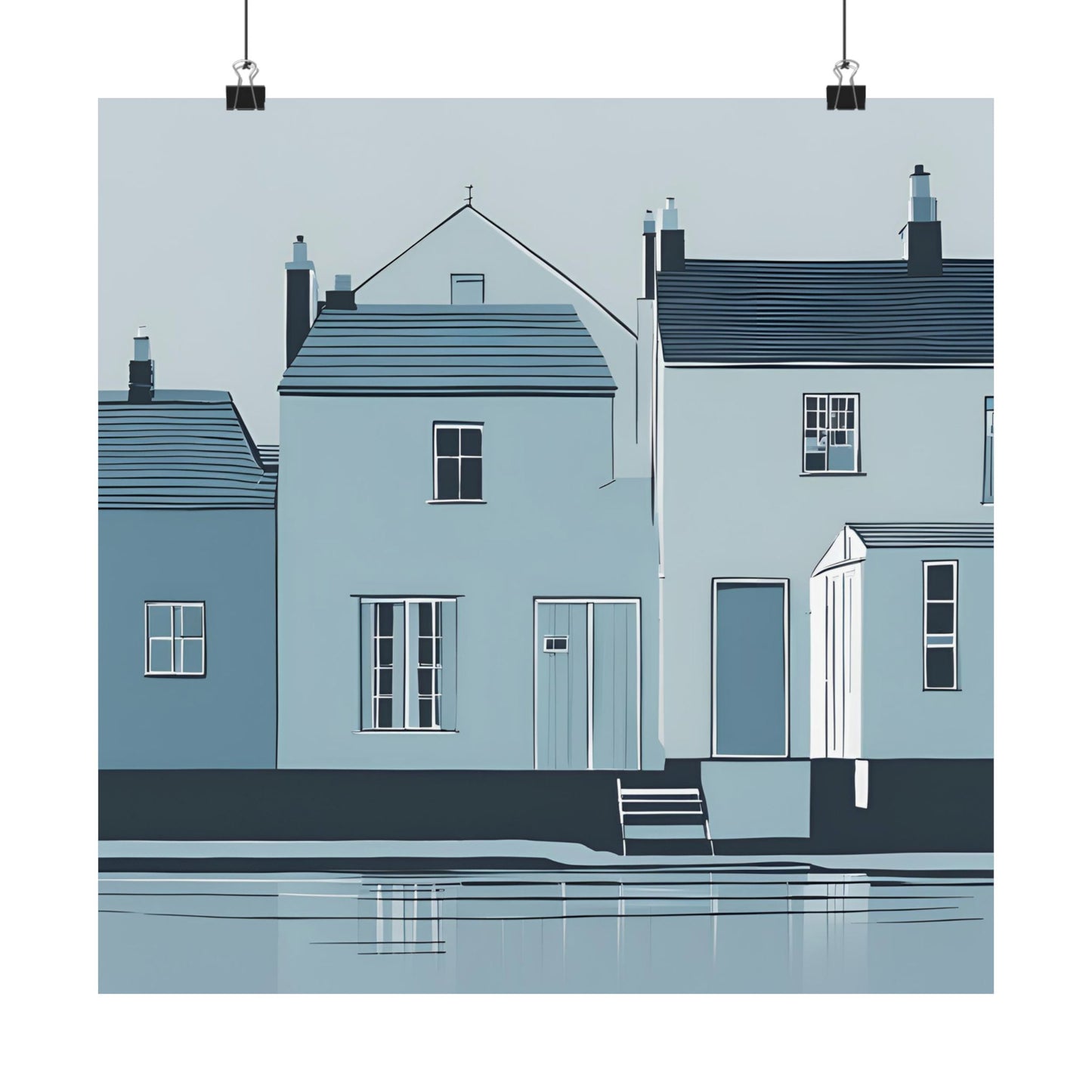 By The Sea Blue 1 Matte Square Posters