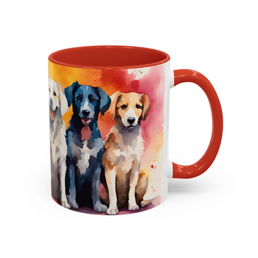 Multicoloured Doggies 7 Accent Mug 11oz