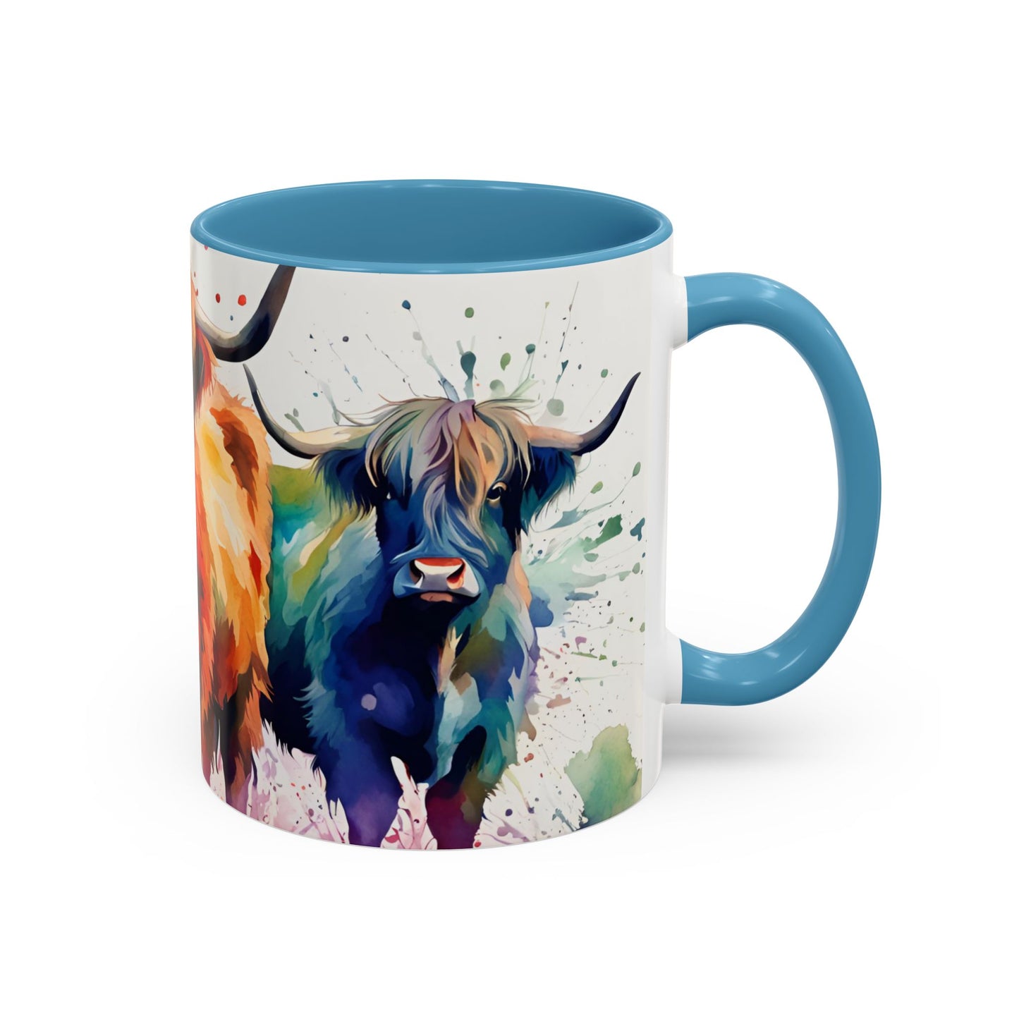 Multicoloured Highland Cow 4 Accent Mug 11oz