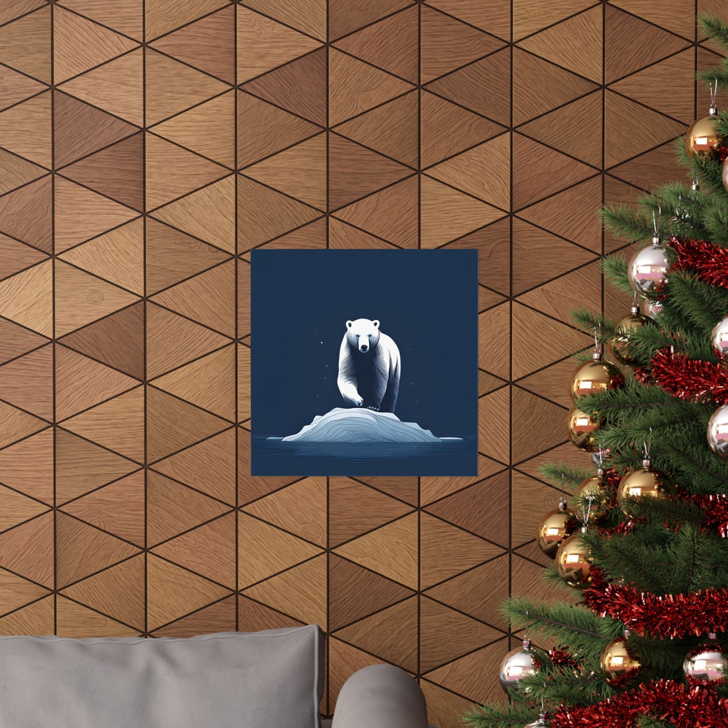 Lone Collection Polar Bear 2 Matte Square Posters