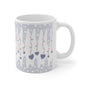 Icicle Hearts Blue Valentines Mug Ceramic 11oz
