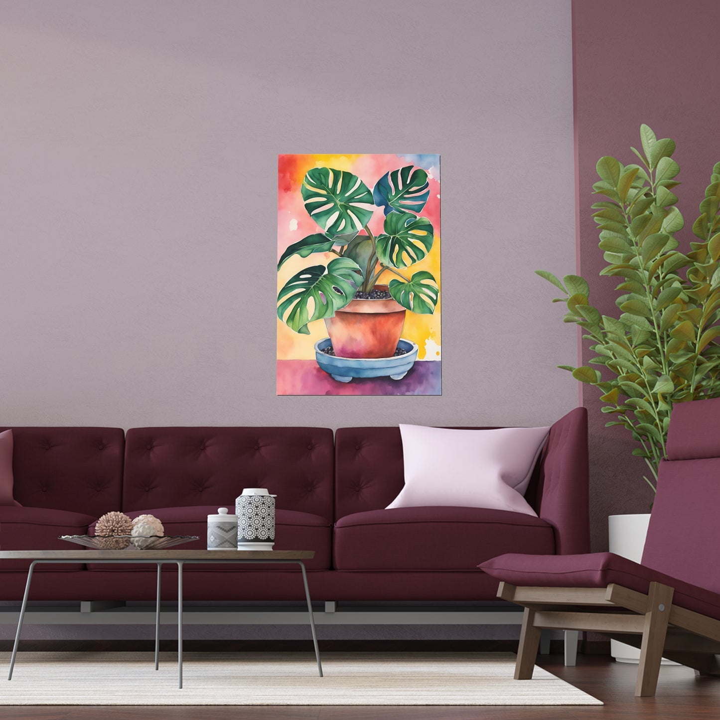 Multicolored Pot Plant 12 Indoor and Outdoor Silk Poster