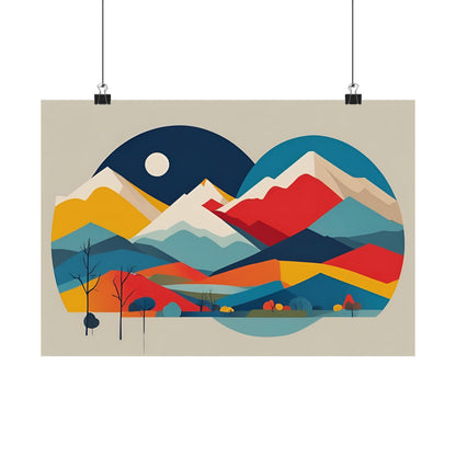 Retro Alpine 3 Matte Horizontal Posters