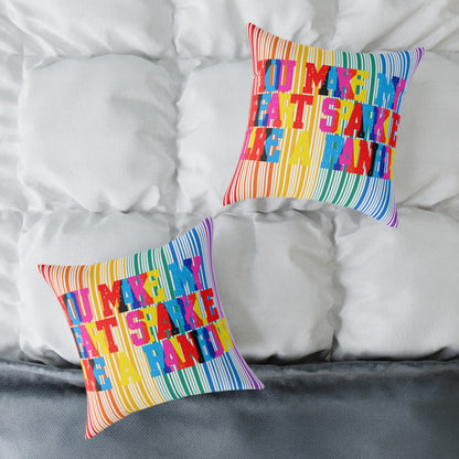 You Make My Heart Sparkle Like A Rainbow Poly Pillow