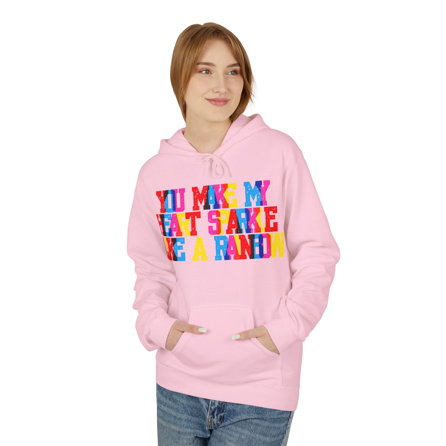 You Make My Heart Sparkle Like A Rainbow Unisex Valentines Hoodie