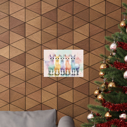 Nursery Llamas 4 Matte Horizontal Posters