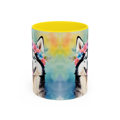 Husky 01 Accent Coffee Mug - Dog Lover Gift