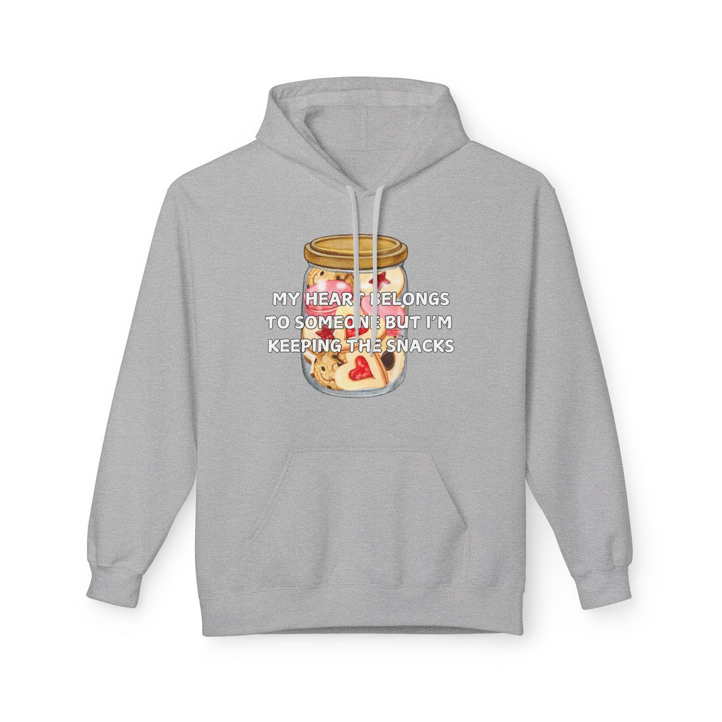 My Heart Belongs To Someone But I’m Keeping The Snacks Mens Valentines Hoodie