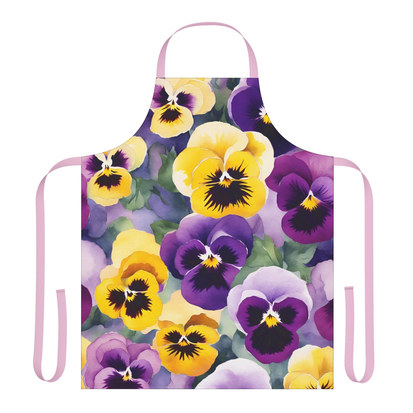 Pansies 01 Apron 5-Color Straps