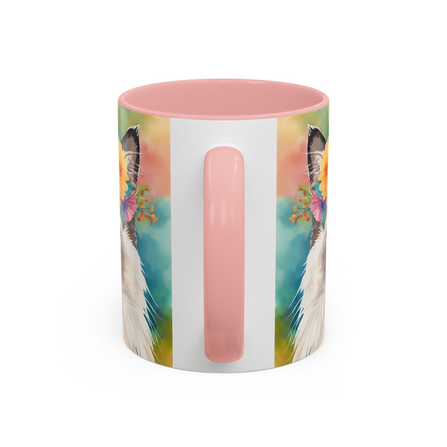 Floral Rag Doll Cat 01 Accent Coffee Mug - 11oz Perfect for Cat Lovers & Gifts