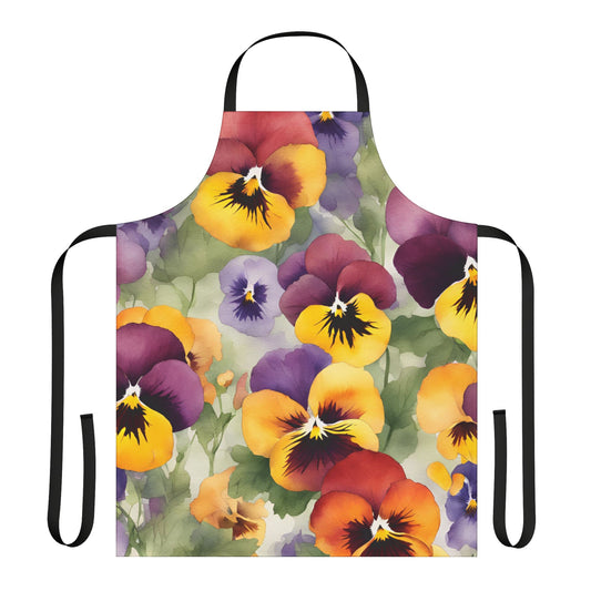 Pansies 04 Apron 5-Color Straps