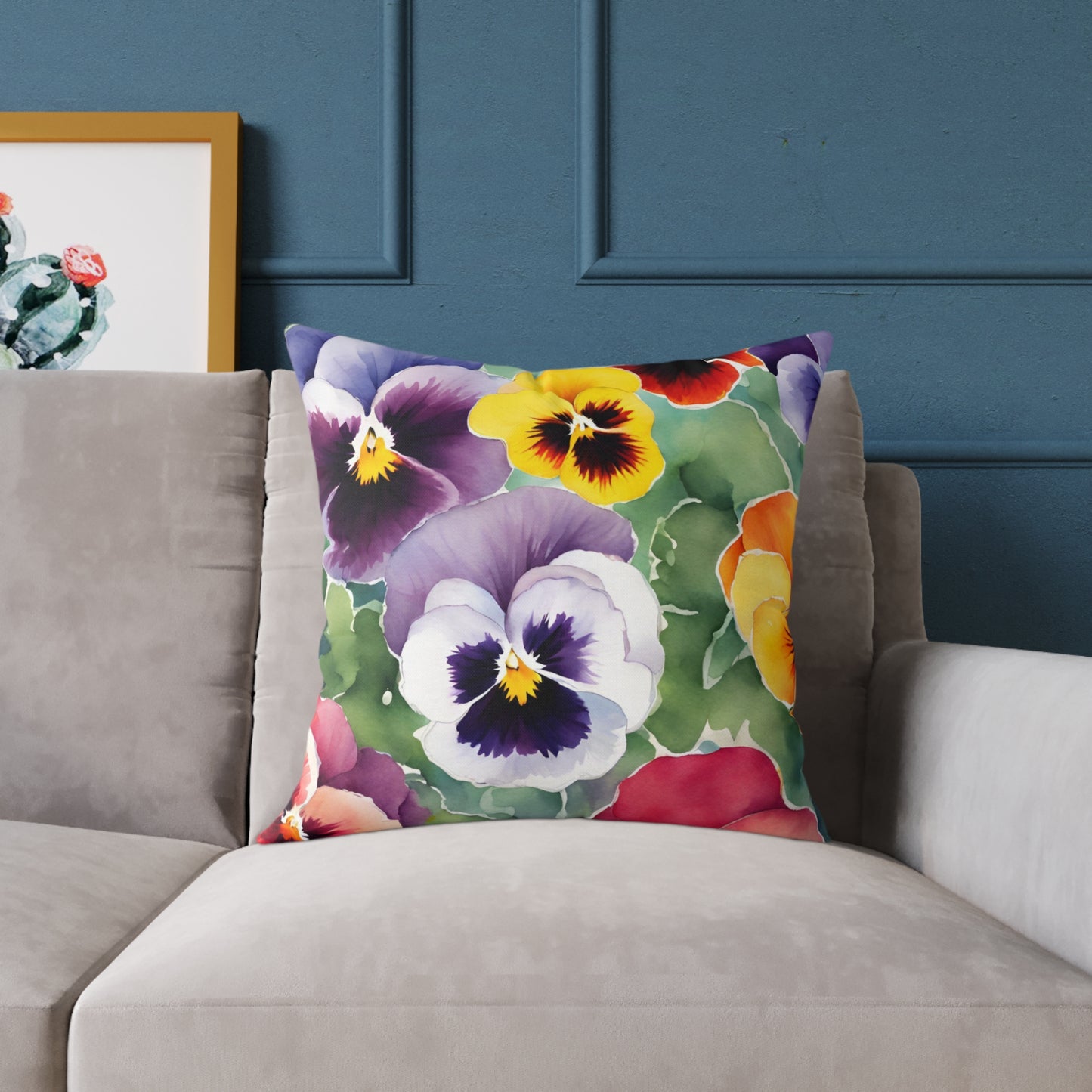 Pansies 02 Poly Pillow - Natures Beauty Design