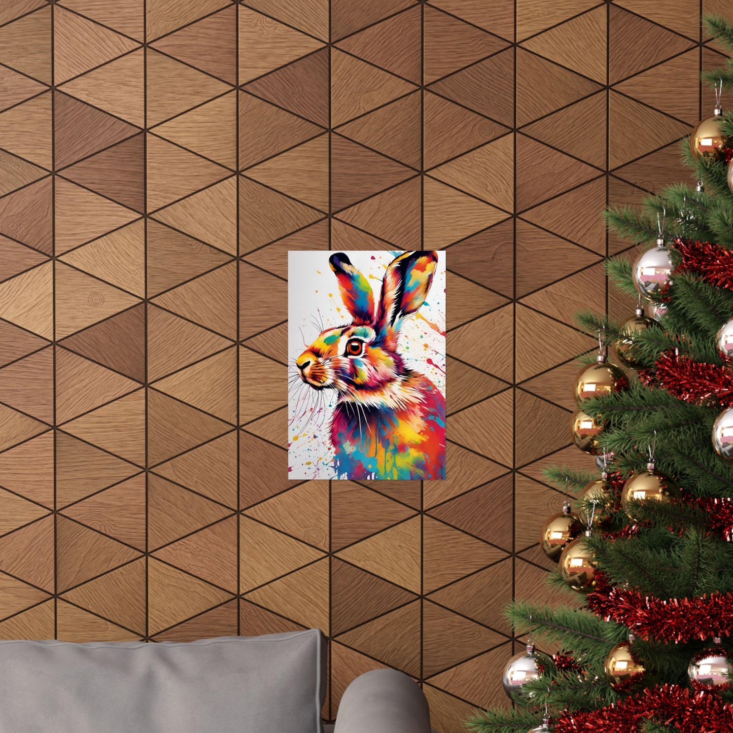 Multicolored Hare 1 Matte Vertical Poster