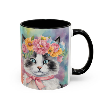 Floral Rag Doll Cat 04 Accent Coffee Mug - 11oz Perfect for Cat Lovers & Gifts