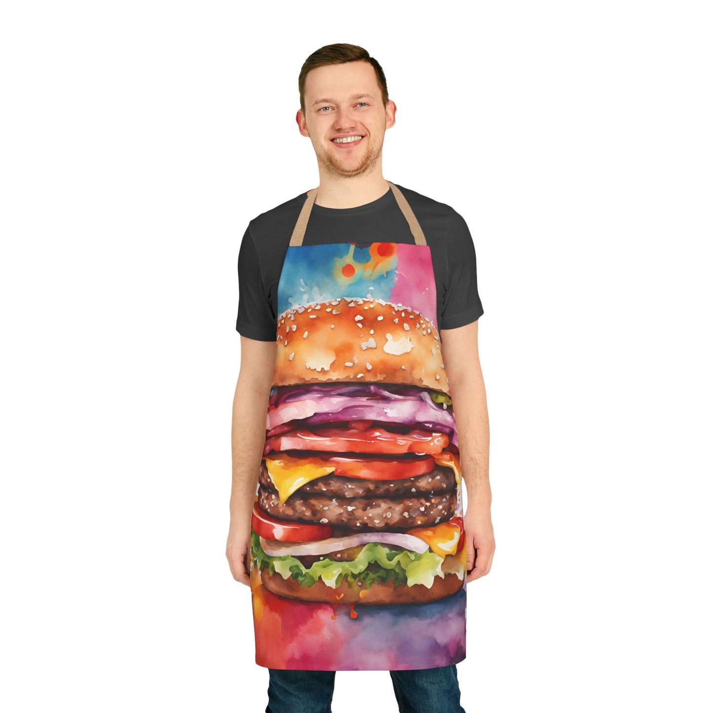 Burger 02 BBQ Themed Apron 5-Color Straps