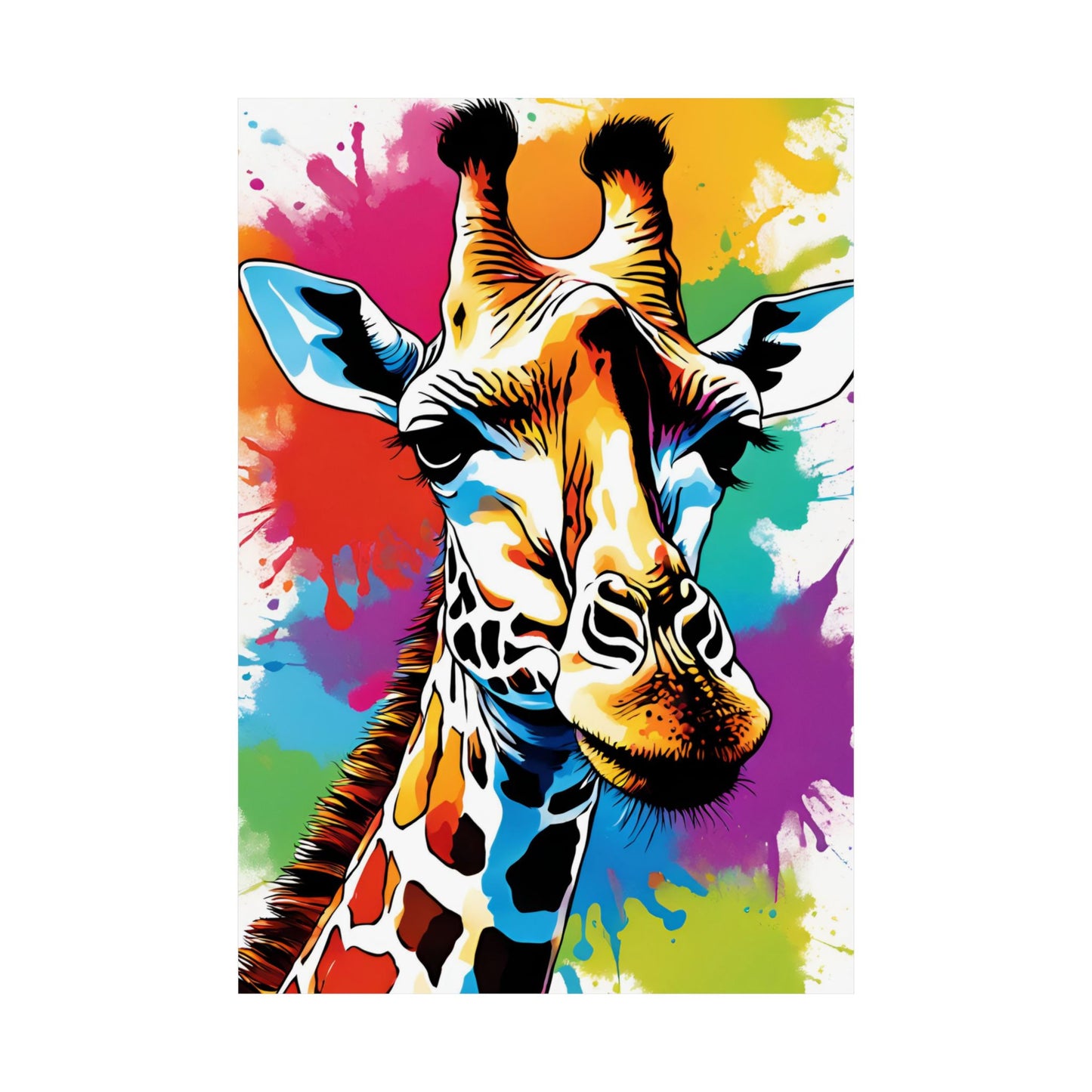 Multicolored Giraffe 05 Matte Vertical Poster