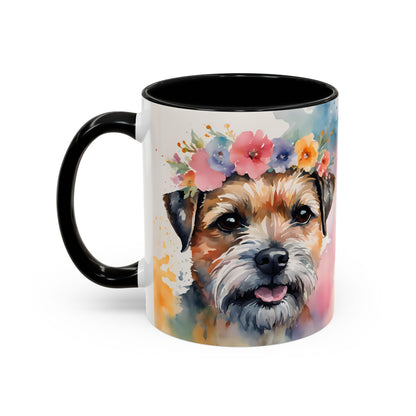 Border Terrier 03 Accent Coffee Mug - Dog Lover Gift