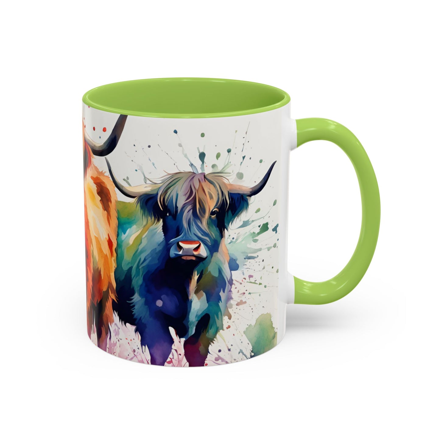 Multicoloured Highland Cow 4 Accent Mug 11oz