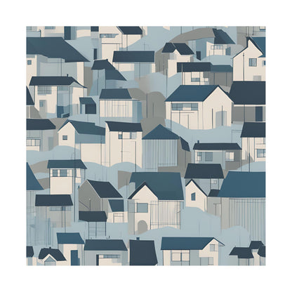 On The Hillside Blue 4 Matte Square Posters
