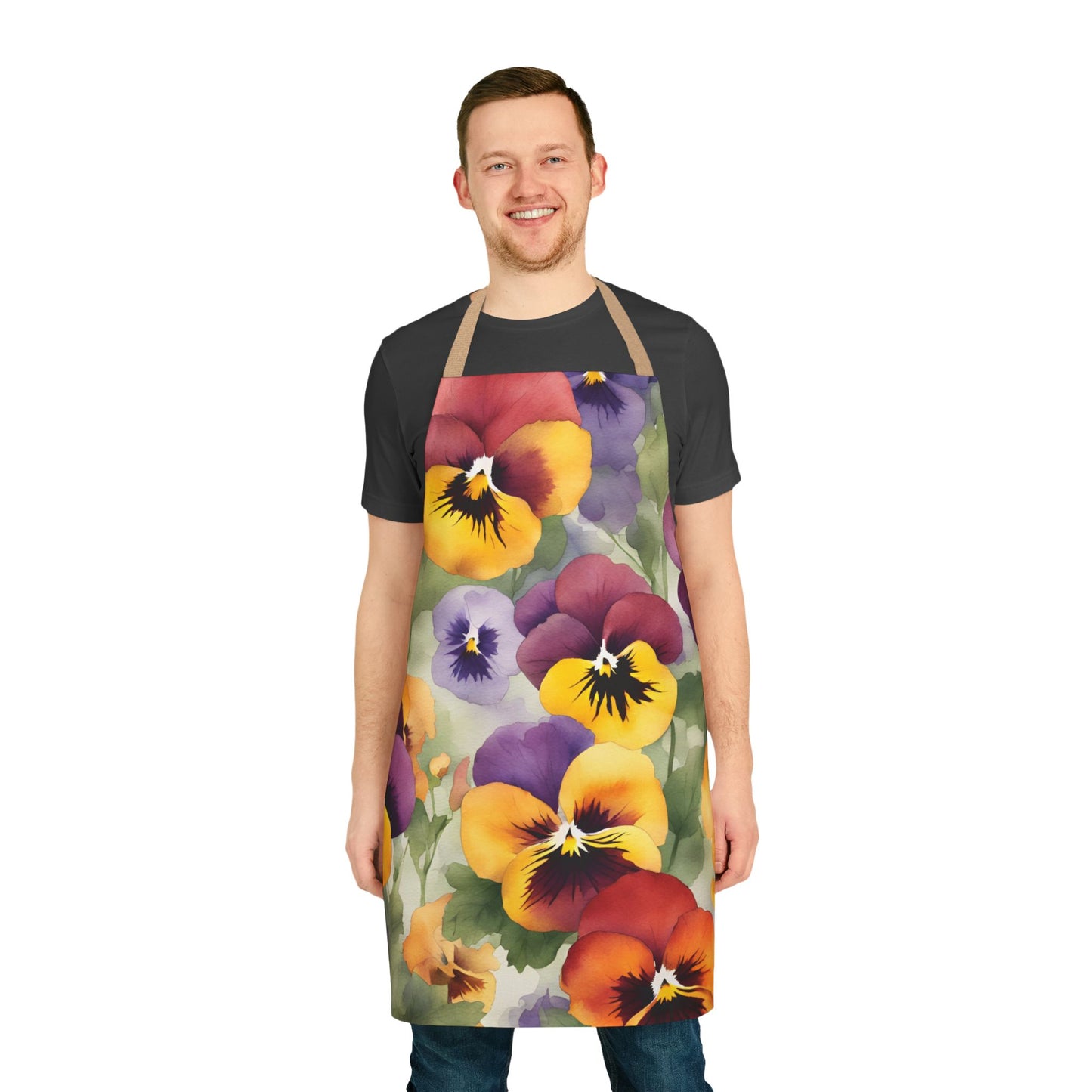 Pansies 04 Apron 5-Color Straps