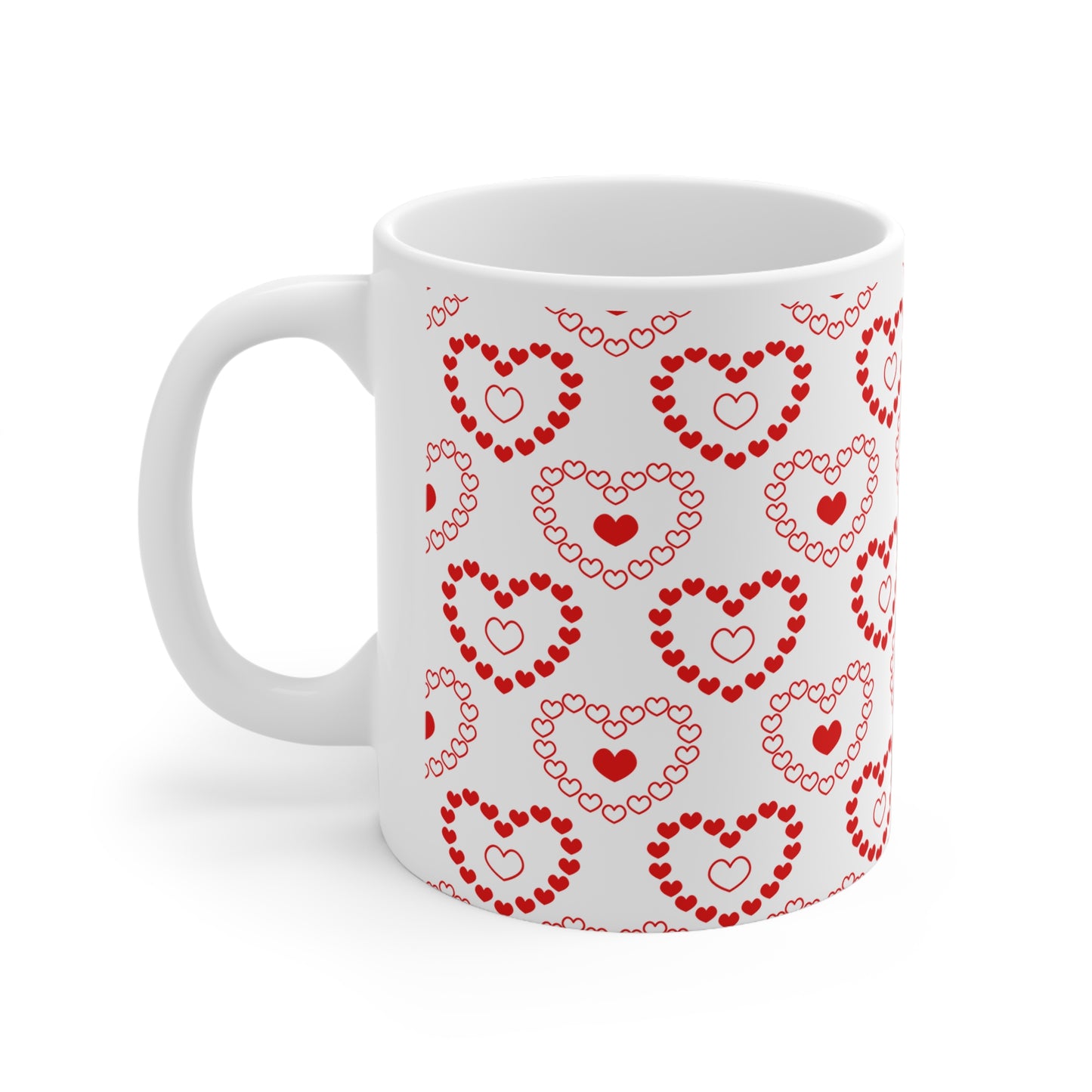 Hearts Valentines Mug Ceramic 11oz