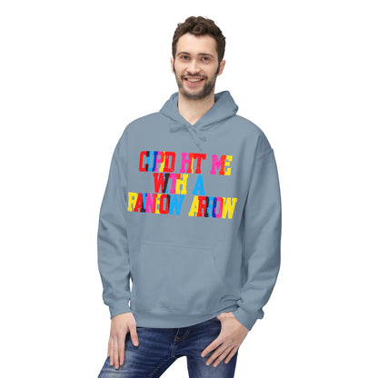 Cupid Hit Me With A Rainbow Arrow Unisex Valentines Hoodie
