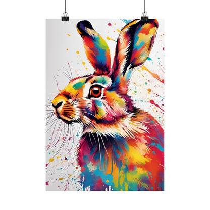 Multicolored Hare 1 Matte Vertical Poster