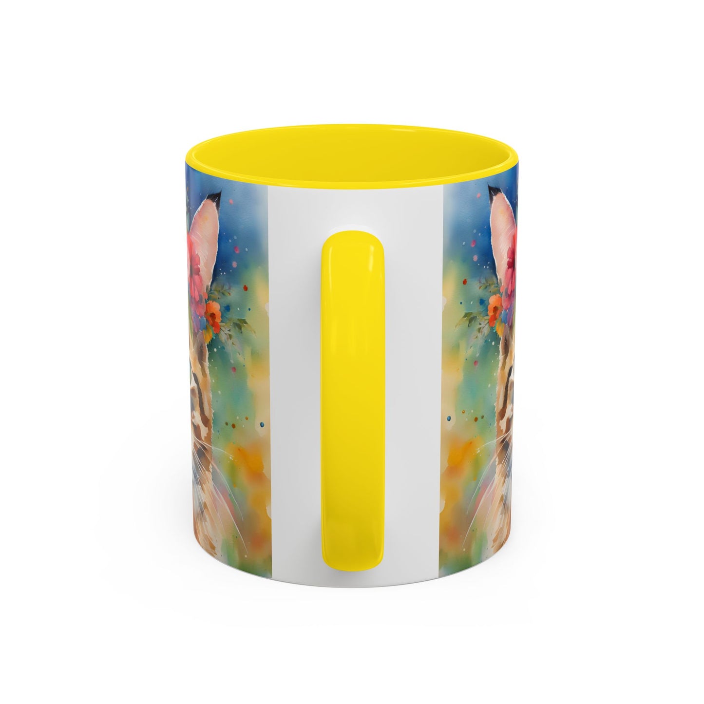 Floral Tabby Cat 04 Accent Coffee Mug - 11oz Perfect for Cat Lovers & Gifts
