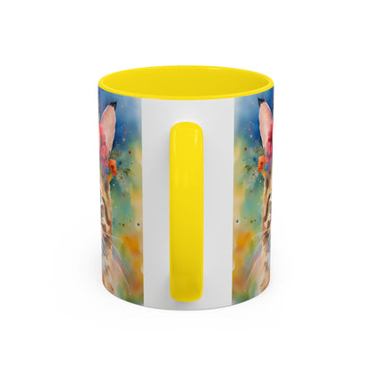 Floral Tabby Cat 04 Accent Coffee Mug - 11oz Perfect for Cat Lovers & Gifts