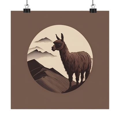 Lone Collection Llama 6 Matte Square Posters