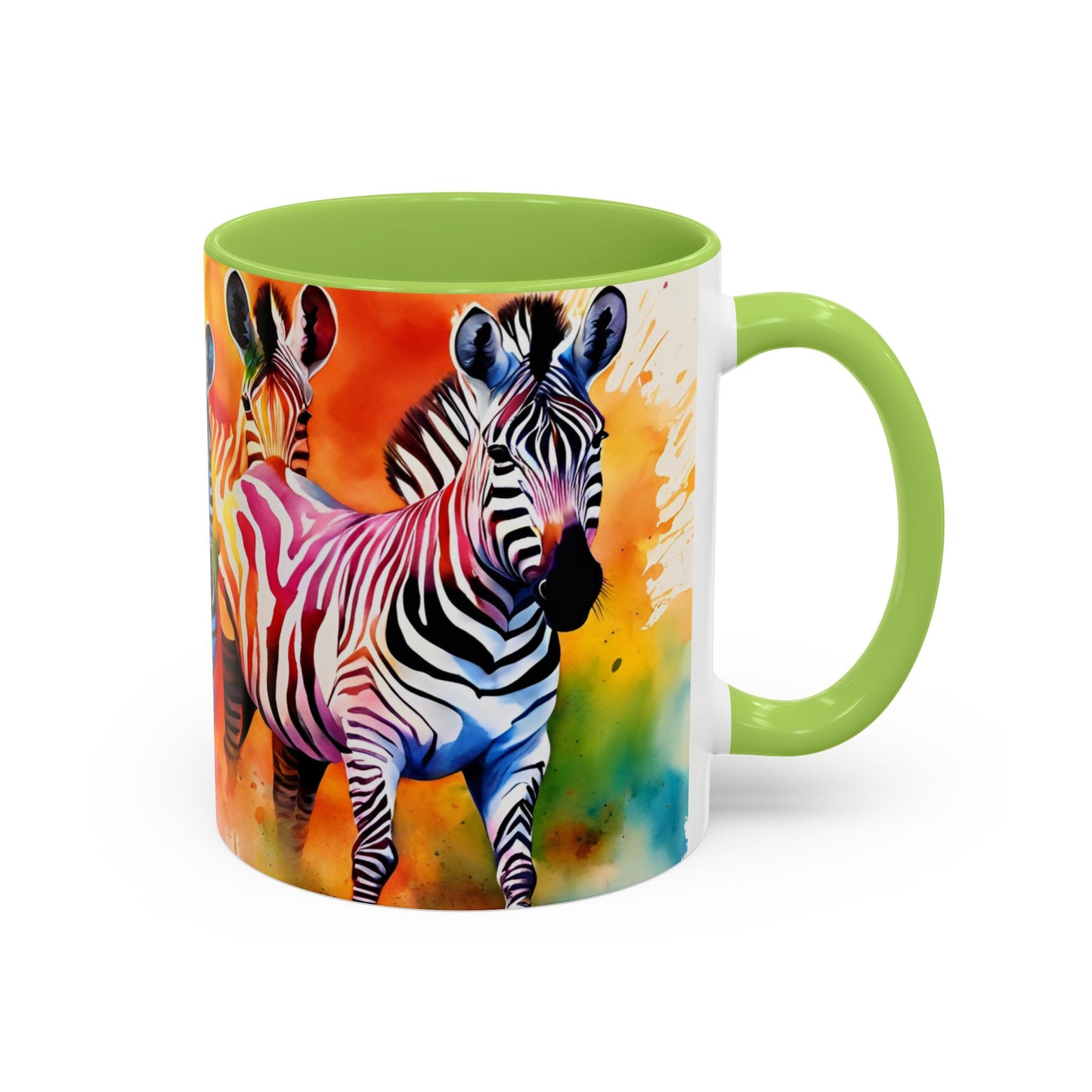 Multicoloured Zebra 3 Accent Mug 11oz