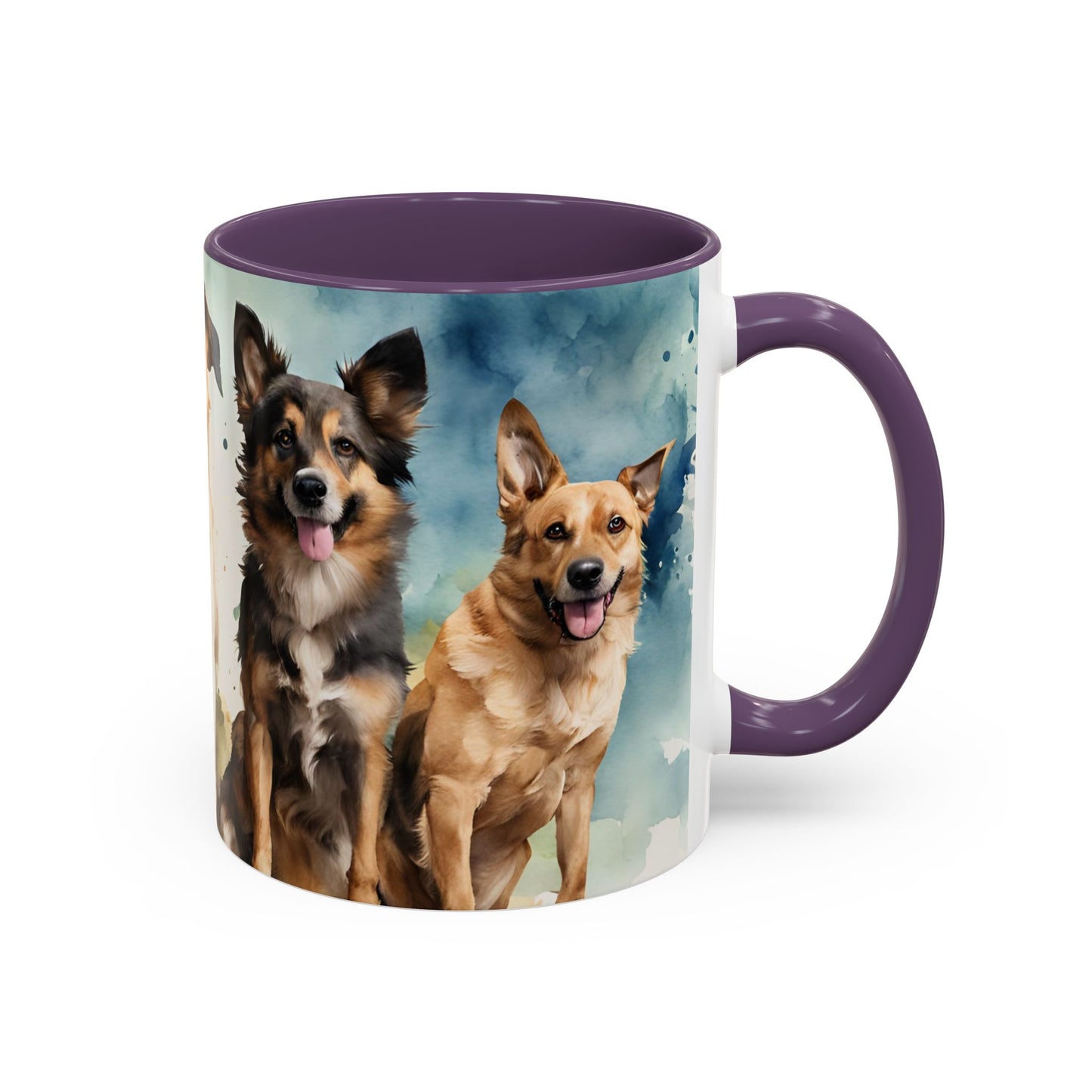 Multicoloured Doggies 6 Accent Mug 11oz
