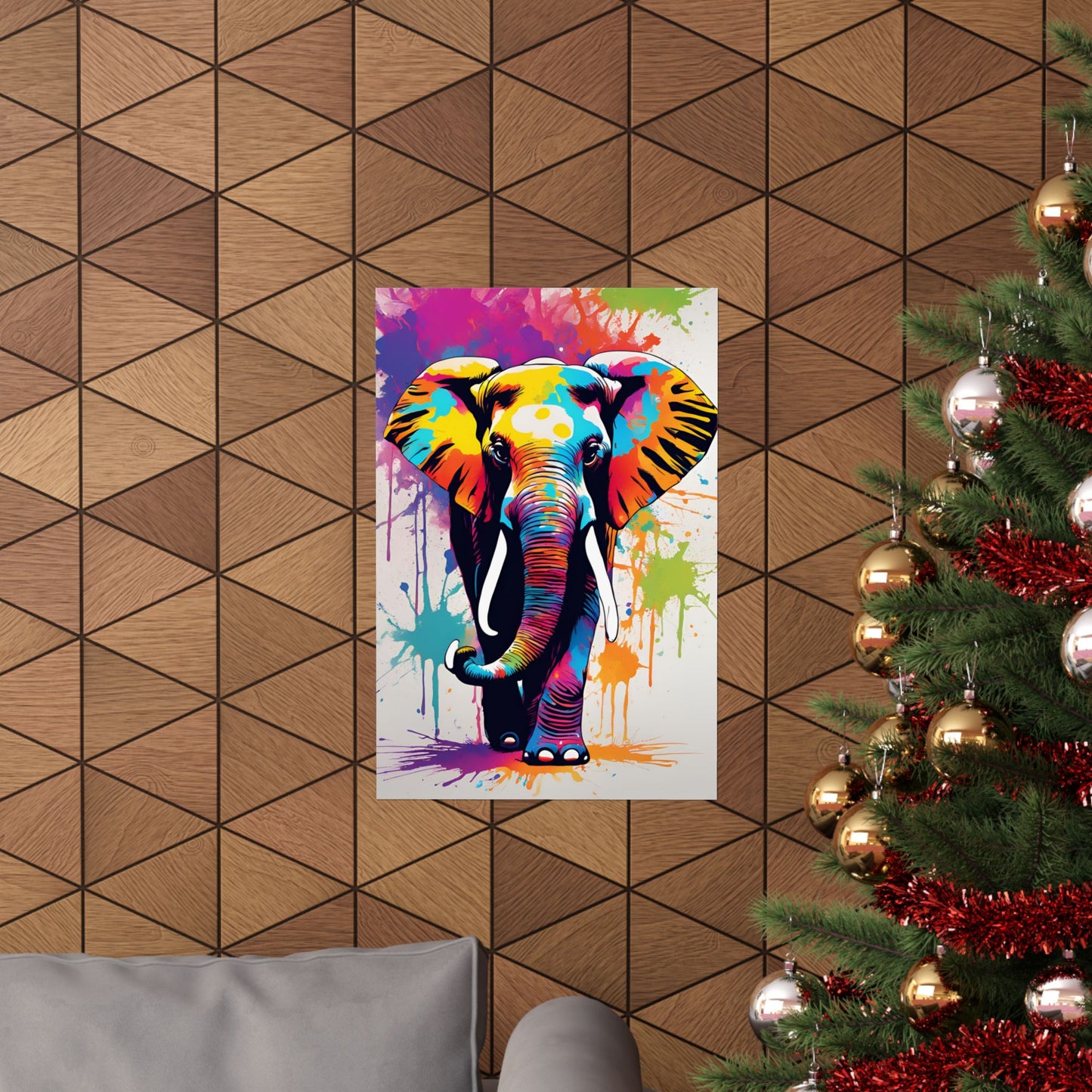 Multicolored Elephant 4 Matte Vertical Poster