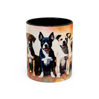 Multicoloured Doggies 4 Accent Mug 11oz