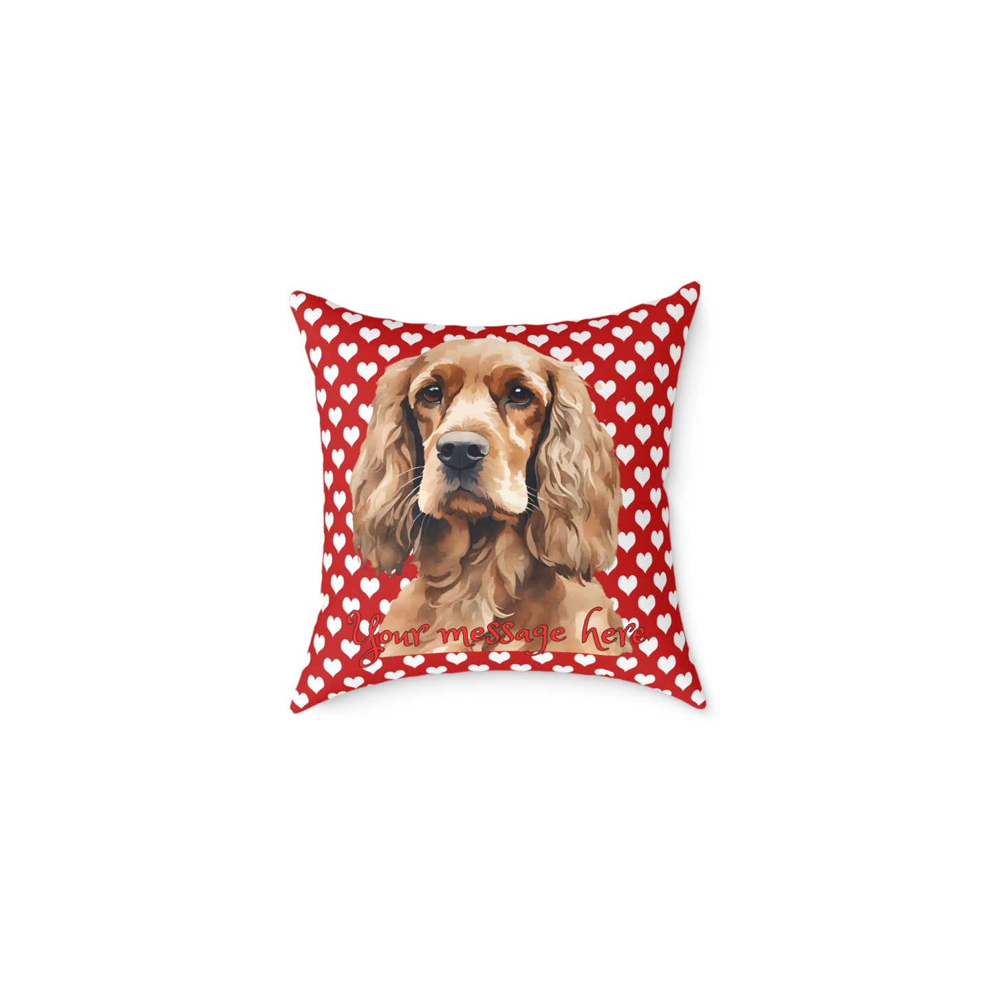 Personalized Valentine Cocker Spaniel Poly Cushion/Pillow 5 sizes