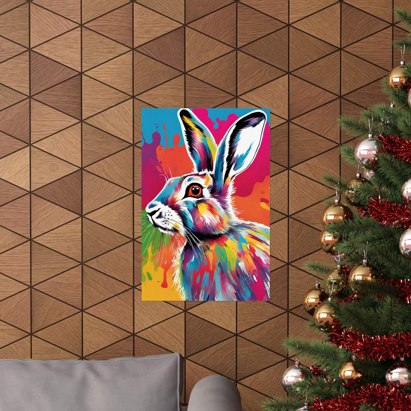 Multicolored Hare 4 Matte Vertical Poster